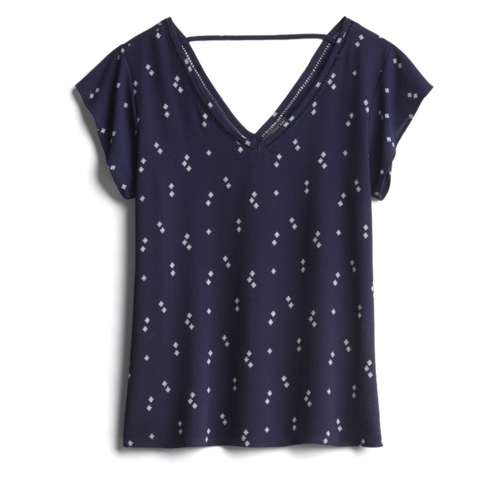 Lattice detail blouse